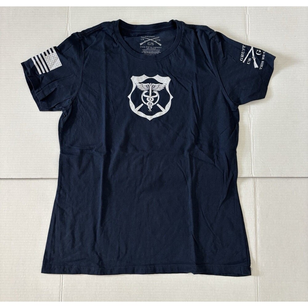Grunt Style Blue Womens Shirt Military USA Medic Medical Hero Noun XXL